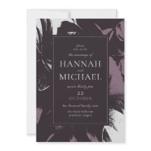 Plum Eggplant Black Abstract Floral Wedding