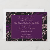 Plum Elegance Heart Floral Swirls Kaart (Achterkant)