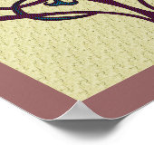 Plum en Blue Floral Art Design Poster (Hoek)