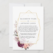 Plum en Blush Floral Geometric Verminderde Gastenl