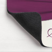 Plum en Champagne Damask, Faux Ribbon Mousepad Muismat (Hoek)