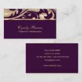 Plum en Gold Contemmodern Visitekaartje (Voorkant / Achterkant)