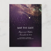 Plum en Gold Schieten Star Night Save The Date Aankondigingskaart (Voorkant)