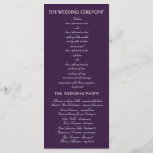 Plum en Gold Shooting Star Night Wedding Programma Programmakaart (Achterkant)