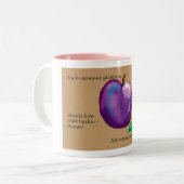 Plum en haiku tweekleurige koffiemok (Voorkant links)