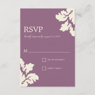 PLUM EN LIMOEN DAMASK   WEDDING RSVP KAARTJE