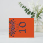 Plum en Oranje Leaves Table Number Kaarten (Staand voorkant)
