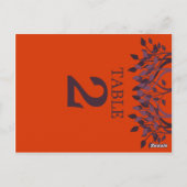 Plum en Oranje Leaves Table Number Kaarten 2 (Achterkant)