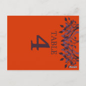 Plum en Oranje Leaves Table Number Kaarten 4 (Achterkant)