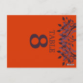 Plum en Oranje Leaves Table Number Kaarten 8 (Achterkant)