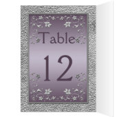 Plum en Pewter Bloemen Tafel Kaart (Binnen (Links))