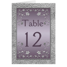 Plum en Pewter Bloemen Tafel Kaart