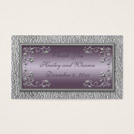 Plum en Pewter bruiloft gunst Labels Visitekaartjes