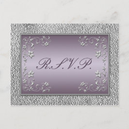 Plum en Pewter Floral RSVP-Briefkaart Uitnodiging Briefkaart