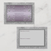 Plum en Pewter Receptie Kaart (Voorkant / Achterkant)