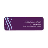 Plum en Poeder Blauw Bruiloft Adres Retourlabels Etiket (Voorkant)