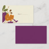 Plum en Pompoen Herfst Bruiloft Gast Tafel Kaarten Plaatskaartje (Voorkant / Achterkant)