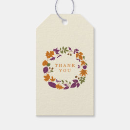 Plum en Pompoen Herfst Krans Bruiloft Gift Labels Cadeaulabel