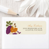 Plum en Pumpkin Herfst krans retour adreslabels Etiket (Insitu)