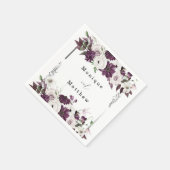 Plum en Silver Floral Geometric Wedding Servet (Hoek)