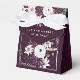 Plum en Silver Geometric Floral Wedding Bedankdoosjes
