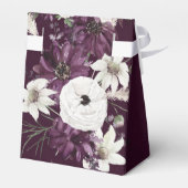 Plum en Silver Geometric Floral Wedding Bedankdoosjes (Achterkant)