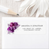 Plum en Silver Waterverf Floral Etiket (Insitu)