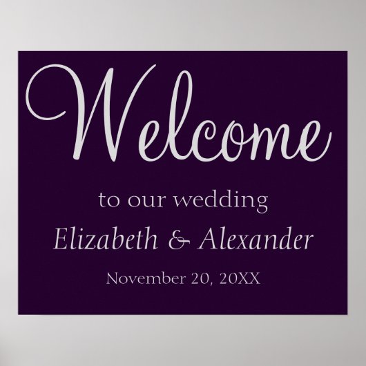  plum en Silver Wedding Poster (Voorkant)