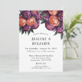 Plum en Sinaasappel geschilderde pioenenkoppels Do Kaart (Staand voorkant)