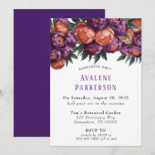 Plum en Sinaasappel Paint Peony Bachelorette Party Kaart (Voorkant / Achterkant)