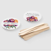 Plum en Sinaasappel Waterverf Peony Bouquet bruilo Handwaaier (Niet-gemonteerd)