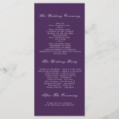 Plum en Violet Paarse Bloemen Trouwprogramma's Programmakaart (Achterkant)