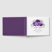 Plum en Violet Paarse Floral Elegant Huwelijk Gastenboek (Volledig)