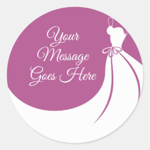 Plum en White Elegant Gown Vrijgezellenfeest Ronde Sticker