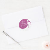 Plum en White Elegant Gown Vrijgezellenfeest Ronde Sticker (Envelop)