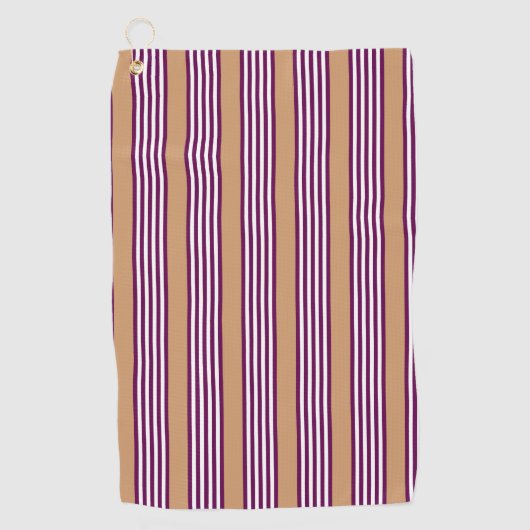 Plum en white vijf strepen patroon met tint golfhanddoek (Voorkant)