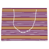 Plum en white vijf strepen patroon met tint groot cadeauzakje (Voorkant)
