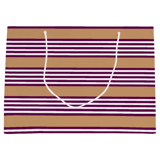 Plum en white vijf strepen patroon met tint groot cadeauzakje (Voorkant)