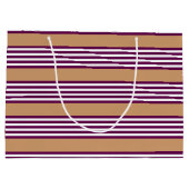Plum en white vijf strepen patroon met tint groot cadeauzakje (Achterkant)