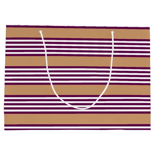 Plum en white vijf strepen patroon met tint groot cadeauzakje (Achterkant)