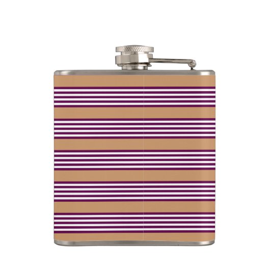 Plum en white vijf strepen patroon met tint heupfles (Achterkant)