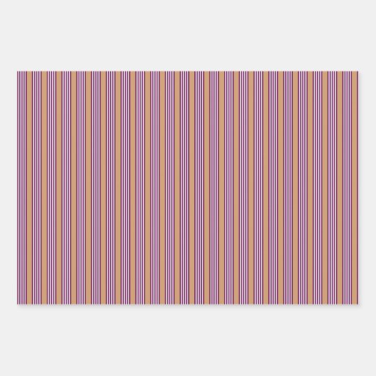 Plum en white vijf strepen patroon met tint inpakpapier vel (Voorkant 3)