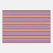 Plum en white vijf strepen patroon met tint inpakpapier vel (Voorkant)