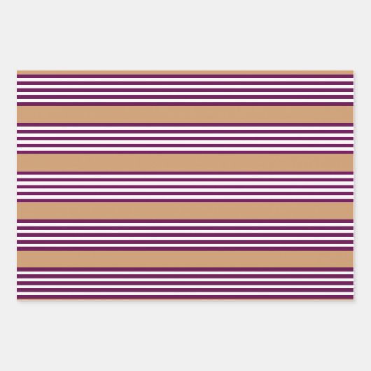 Plum en white vijf strepen patroon met tint inpakpapier vel (Voorkant)