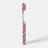 Plum en white vijf strepen patroon met tint iPhone hoesje (Linkerkant)