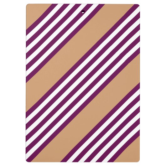 Plum en white vijf strepen patroon met tint klembord (Achterkant)