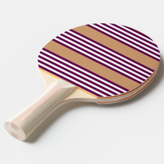 Plum en white vijf strepen patroon met tint tafeltennisbatje (Voorkant Gekanteld)