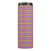 Plum en white vijf strepen patroon met tint thermosbeker (Achterkant)
