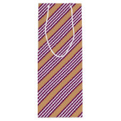Plum en white vijf strepen patroon met tint wijn cadeautas (Achterkant)