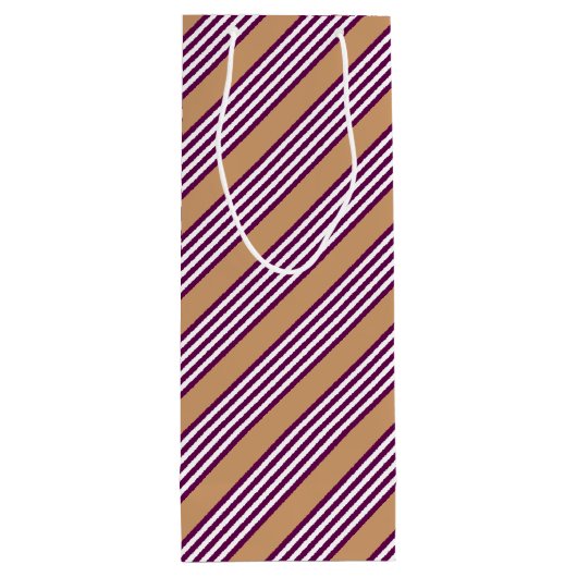Plum en white vijf strepen patroon met tint wijn cadeautas (Achterkant)